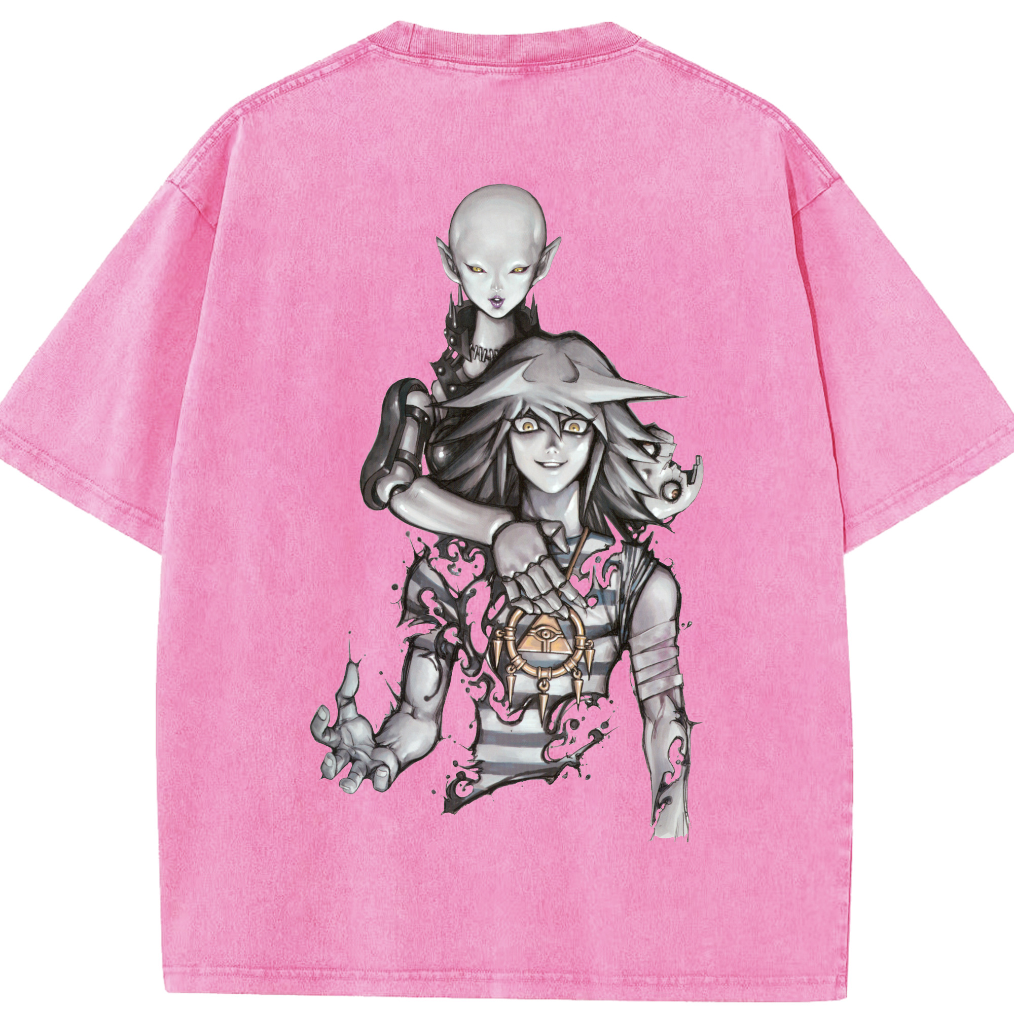 （画像用） 遊☆戯☆王 Yu-Gi-Oh! 綿100% ヴィンテージ風 半袖Tシャツ（背面プリント）